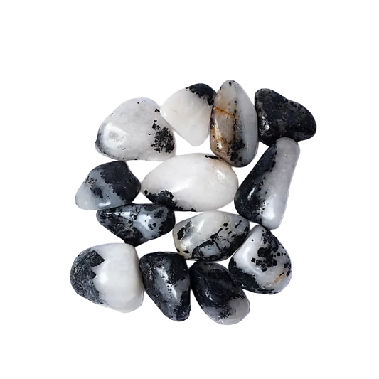 Tourmaline quartz A quality tumbled stone