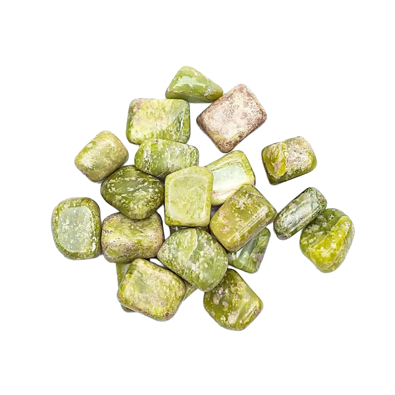 Yellow serpentine tumbled stone A quality