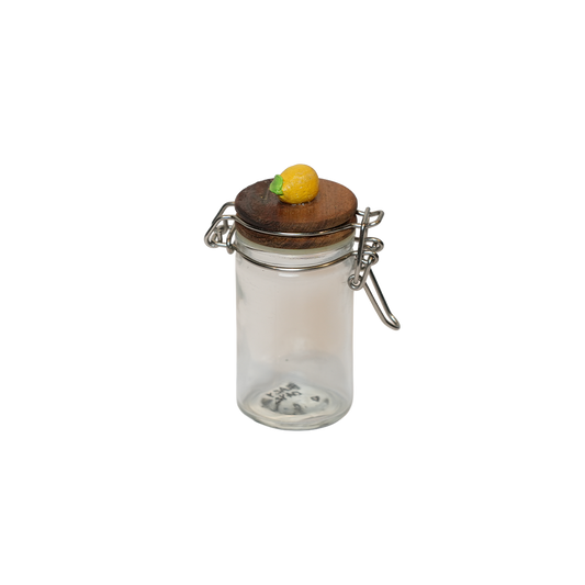 Glass Jar with Clay Figure