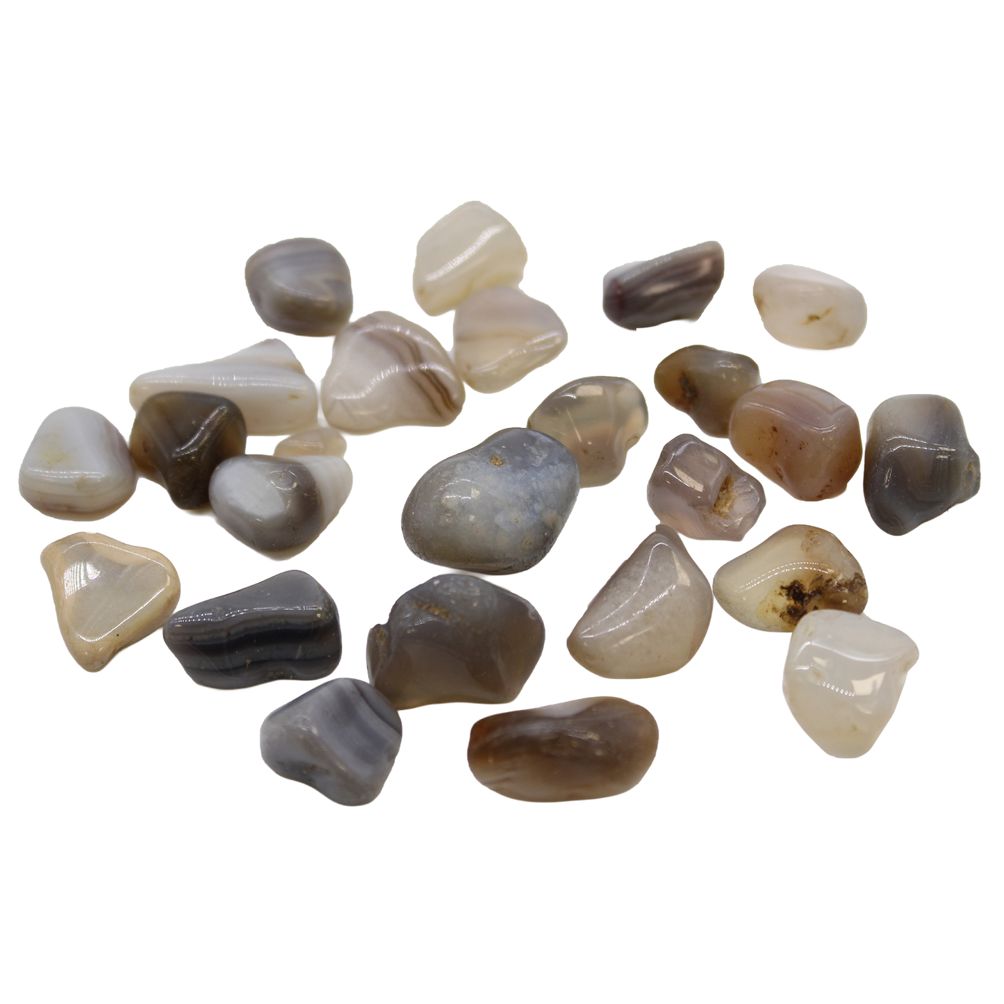Small African tumble stone – Grey agate (Botswana)