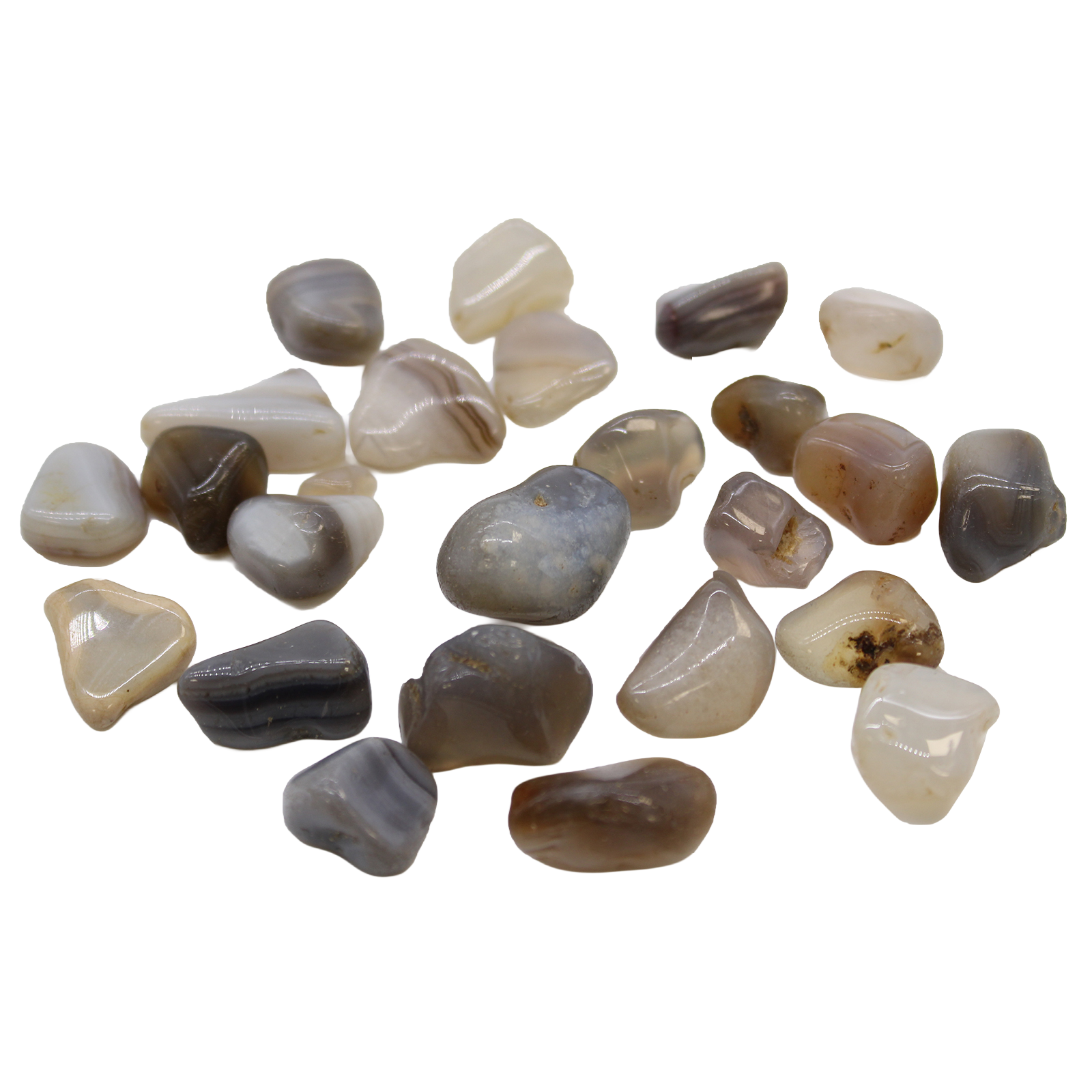 Small African tumble stone – Grey agate (Botswana)