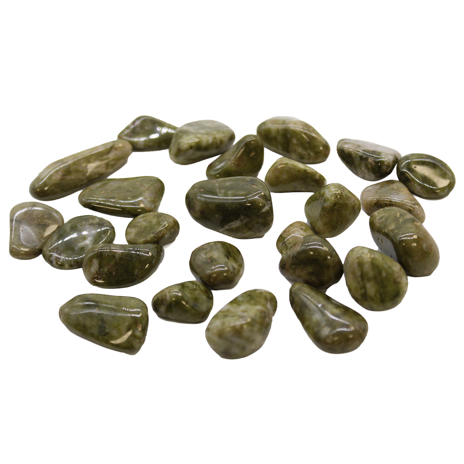 Small African tumble stone – Epidote snowflake