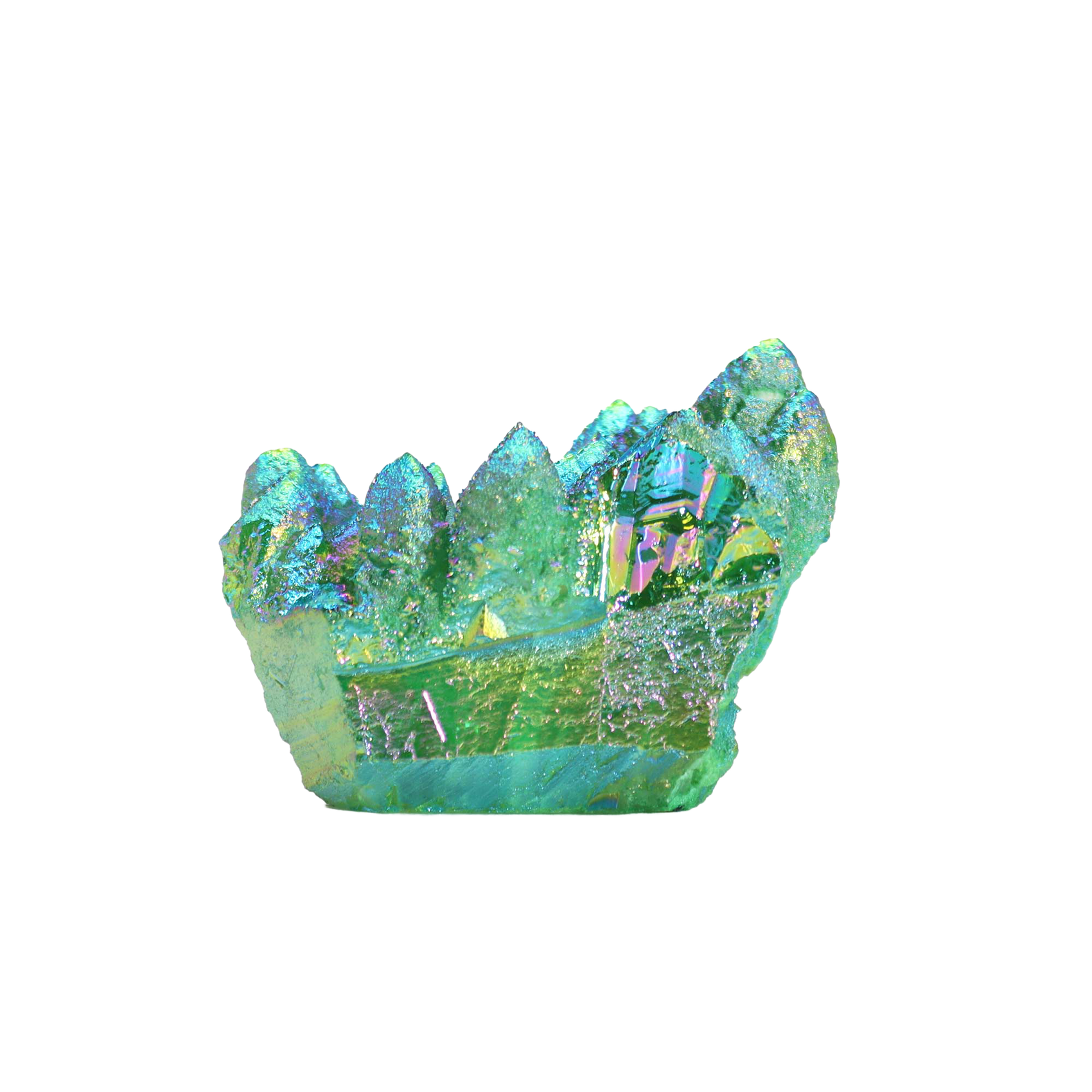 Enhanced quartz – Aura green flame quartz