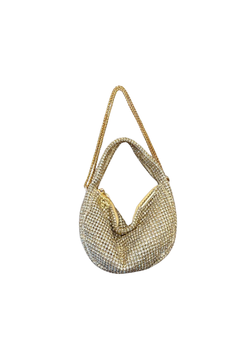 Elle Handbag Rhinestone - Champagne Gold