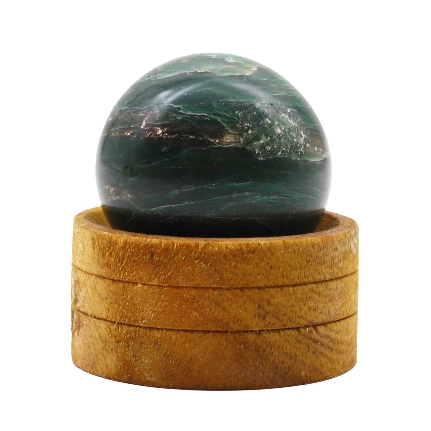 Crystal sphere – Indian jade with stand