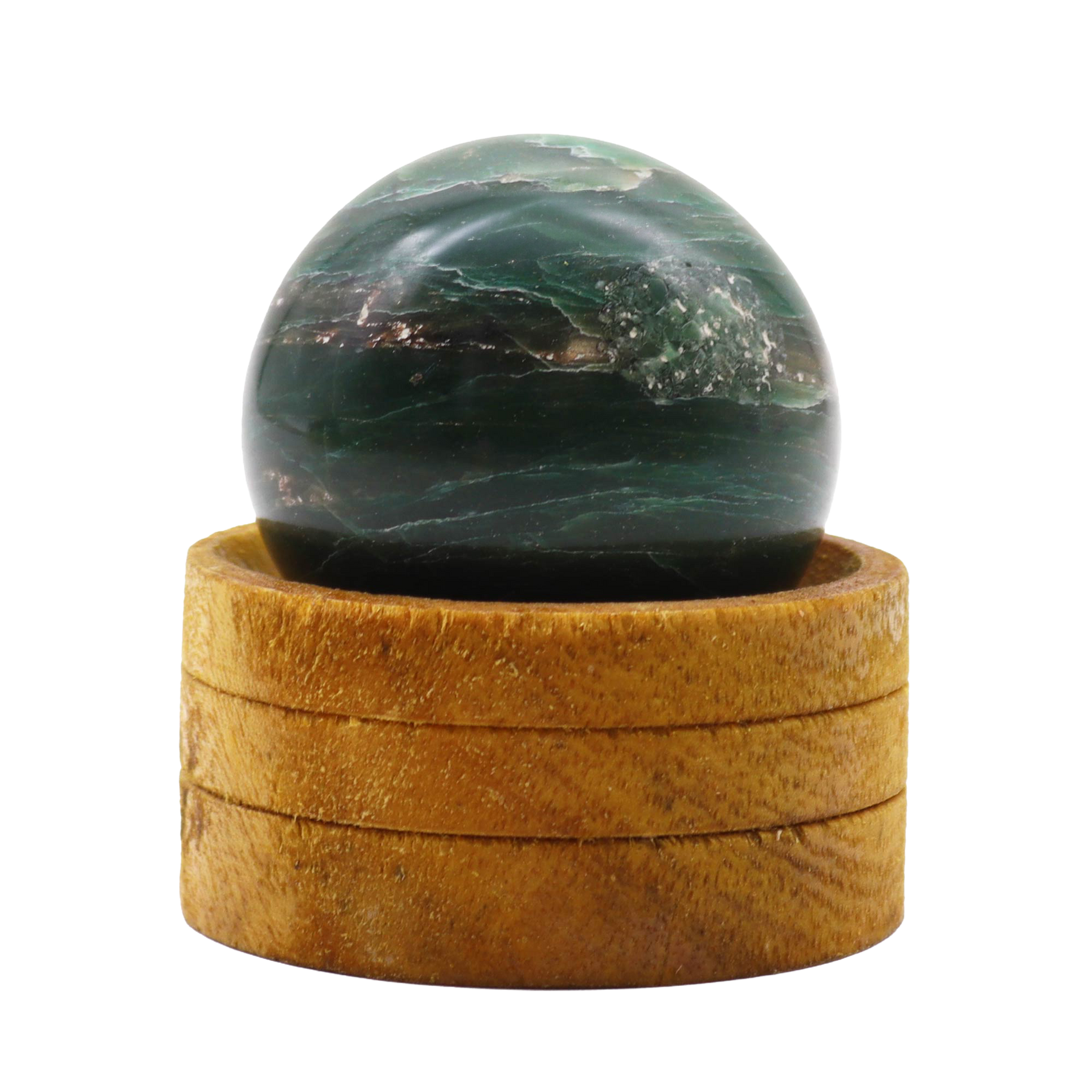 Crystal sphere – Indian jade with stand