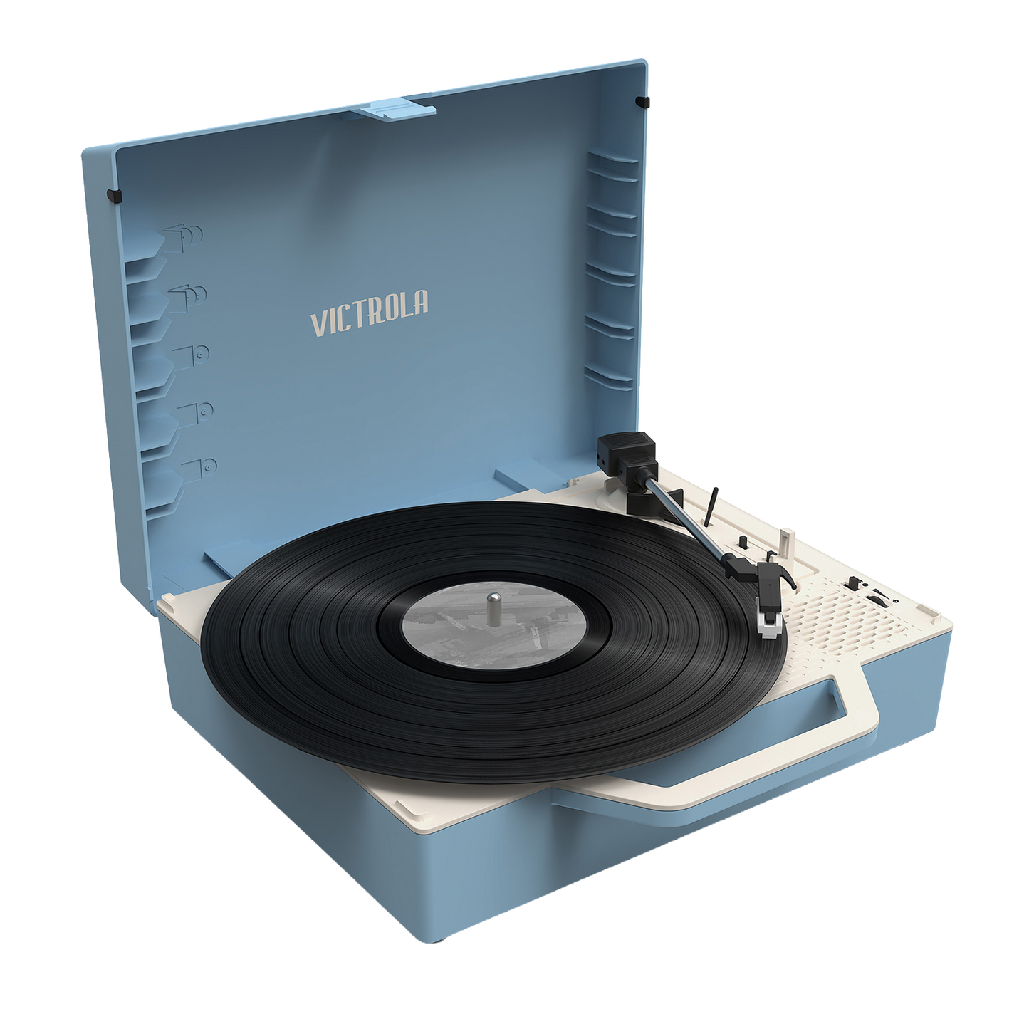 Victrola VSC-725SB-LBL-INT Re-Spin Sustainable BT Suitcase Player – Blue