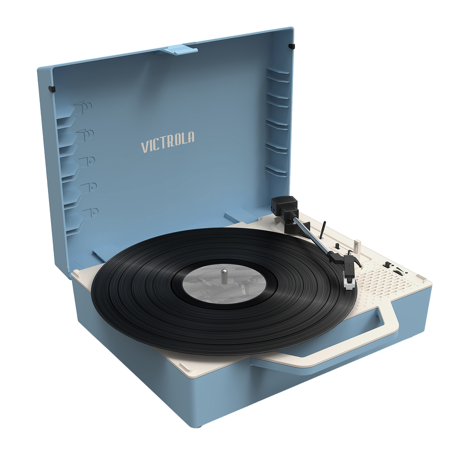 Victrola VSC-725SB-LBL-INT Re-Spin Sustainable BT Suitcase Player – Blue