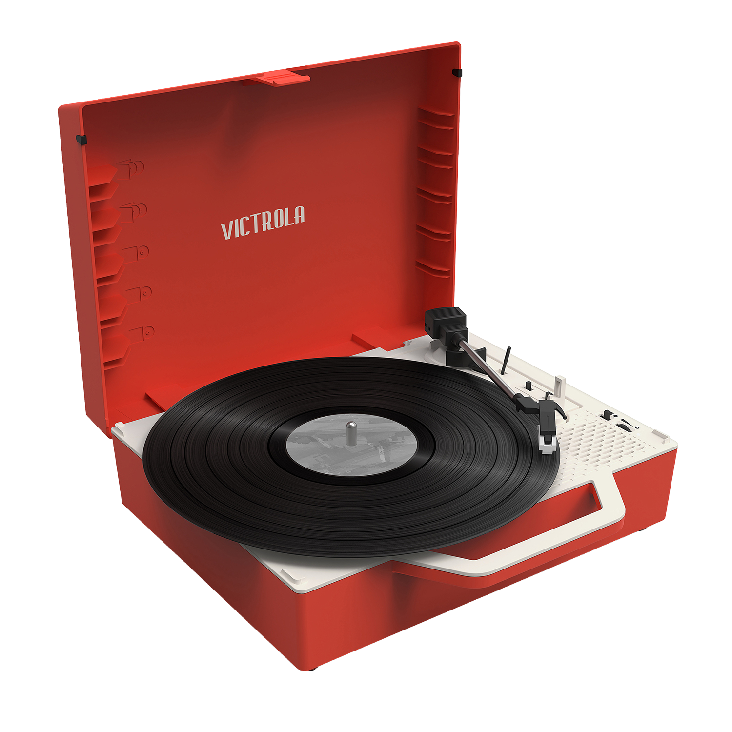 Victrola VSC-725SB-POS-INT Re-Spin Sustainable BT Suitcase Player – Red