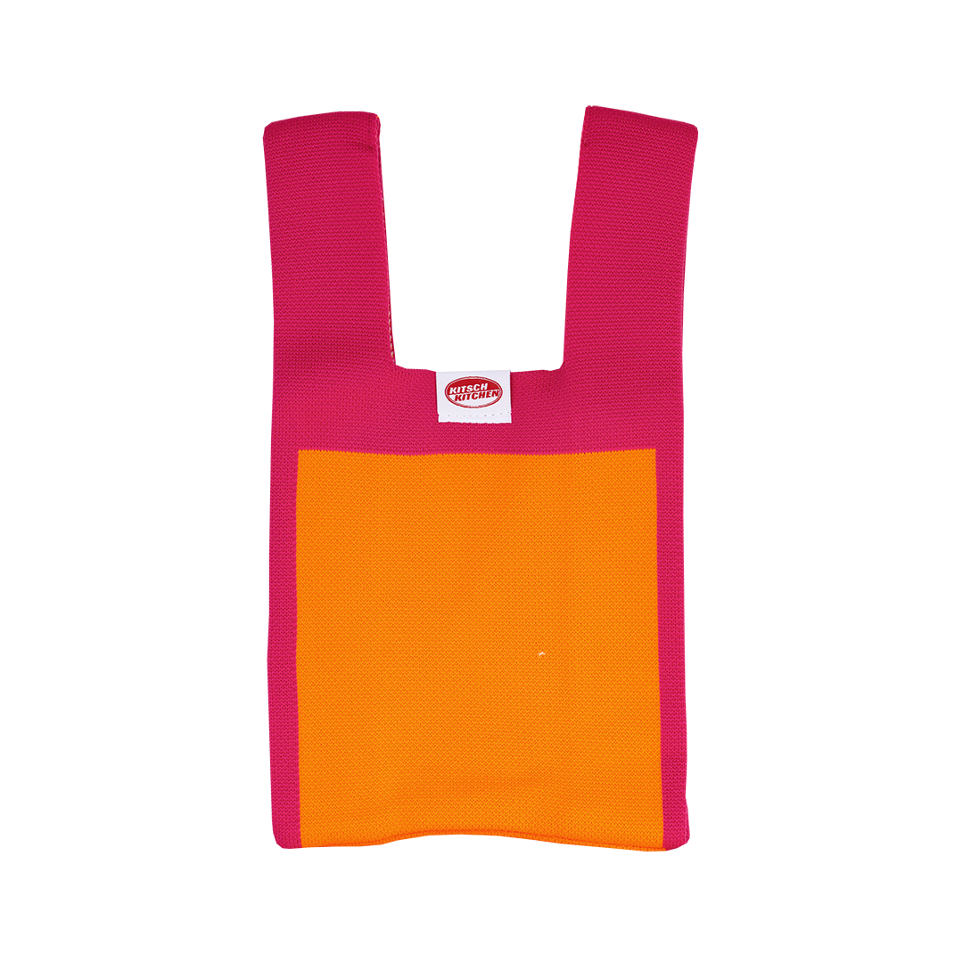 Poppy bag Pink with orange square