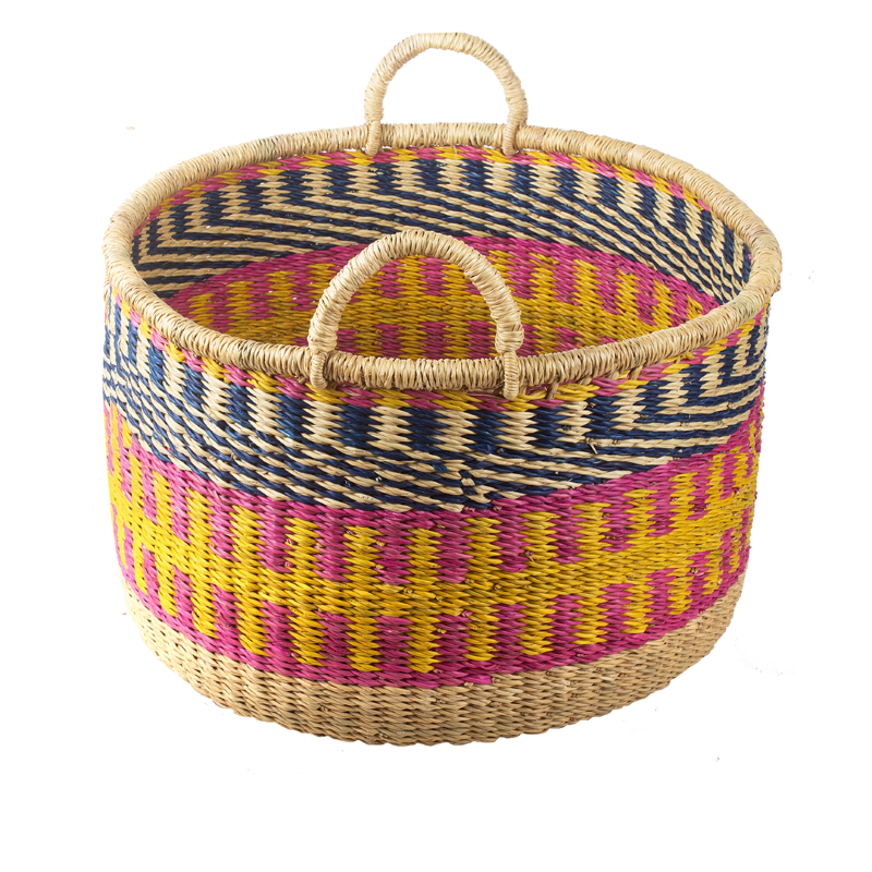 Basket round yellow