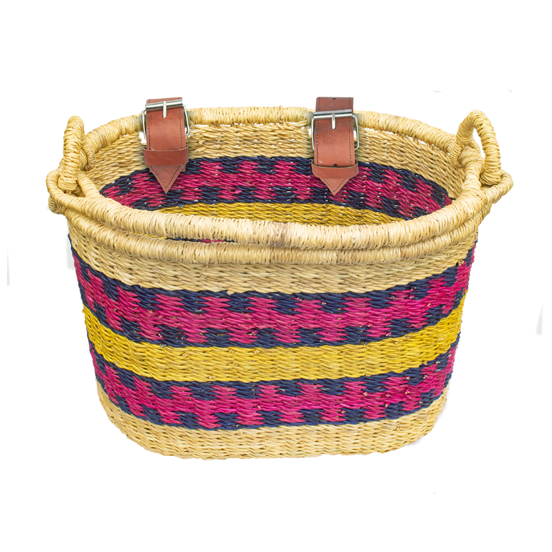 Bicycle basket pink blue