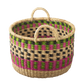Basket round green pink