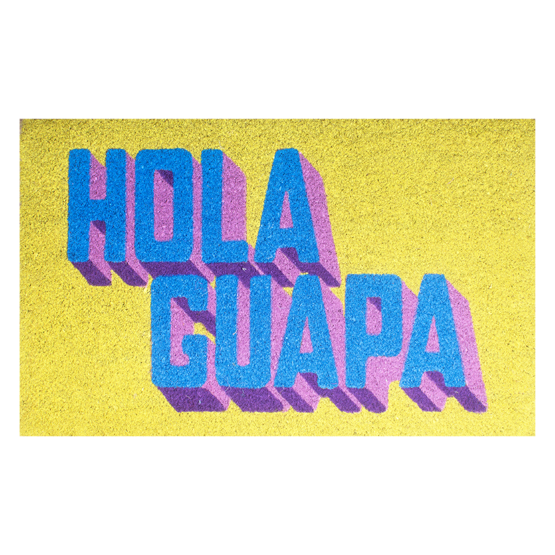 Doormat Hola Guapa yellow