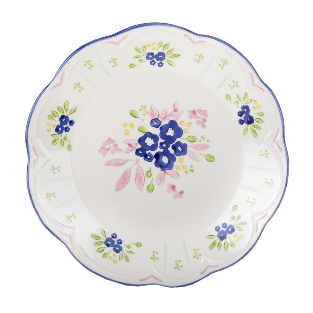 Dinnerplate flowers blue 26.5x26.5x2.5cm