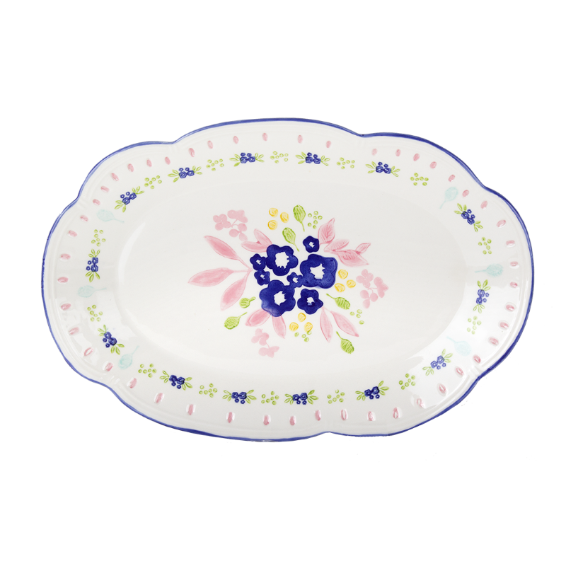 Serve platter flowers 38x26x3cm