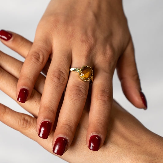 Tigers Eye Swirl Ring