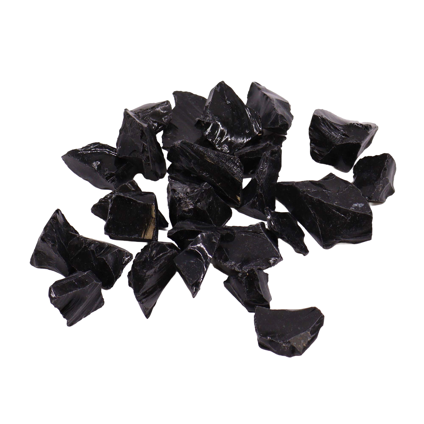Black obsidian raw crystal