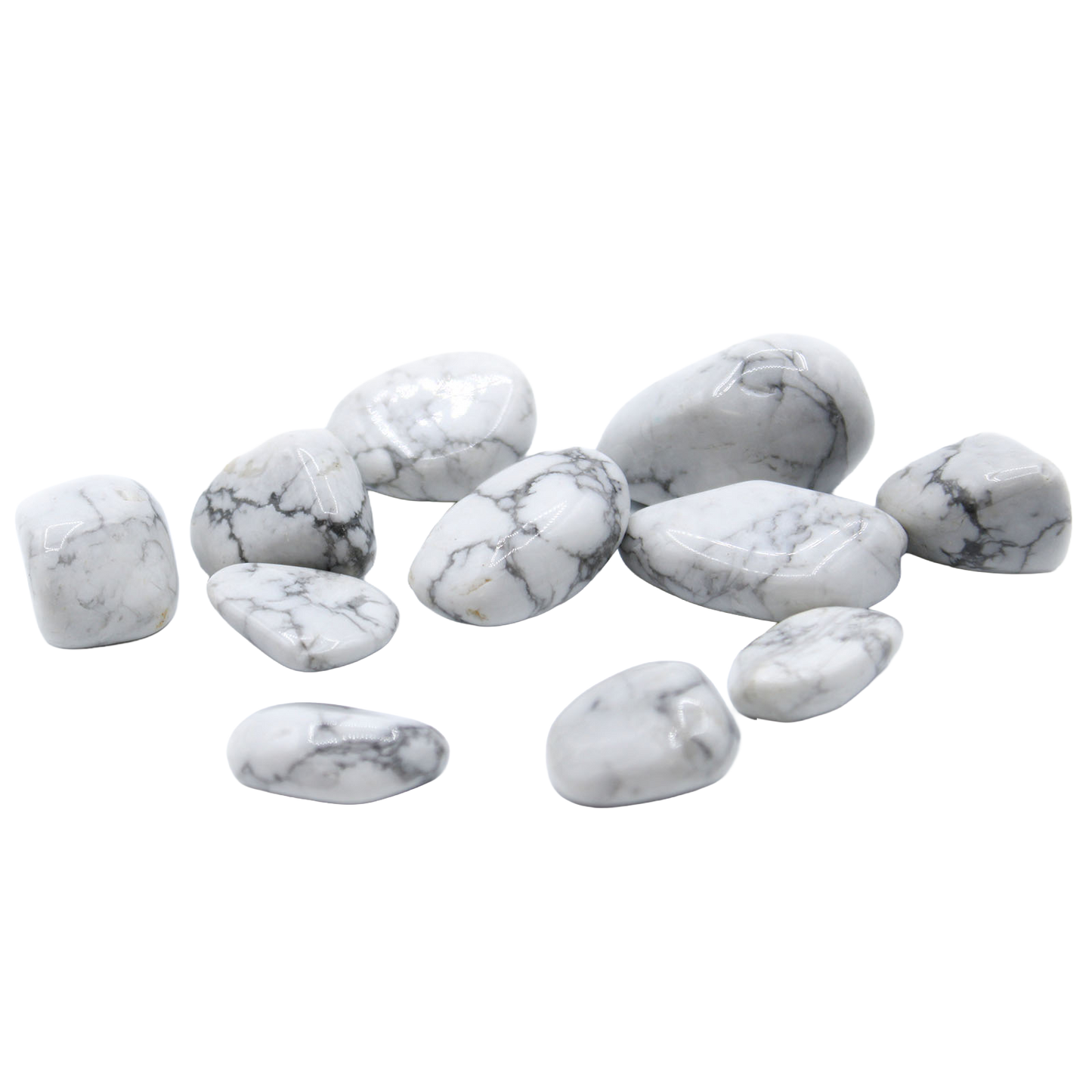 Large tumble stone – Howlite (White)