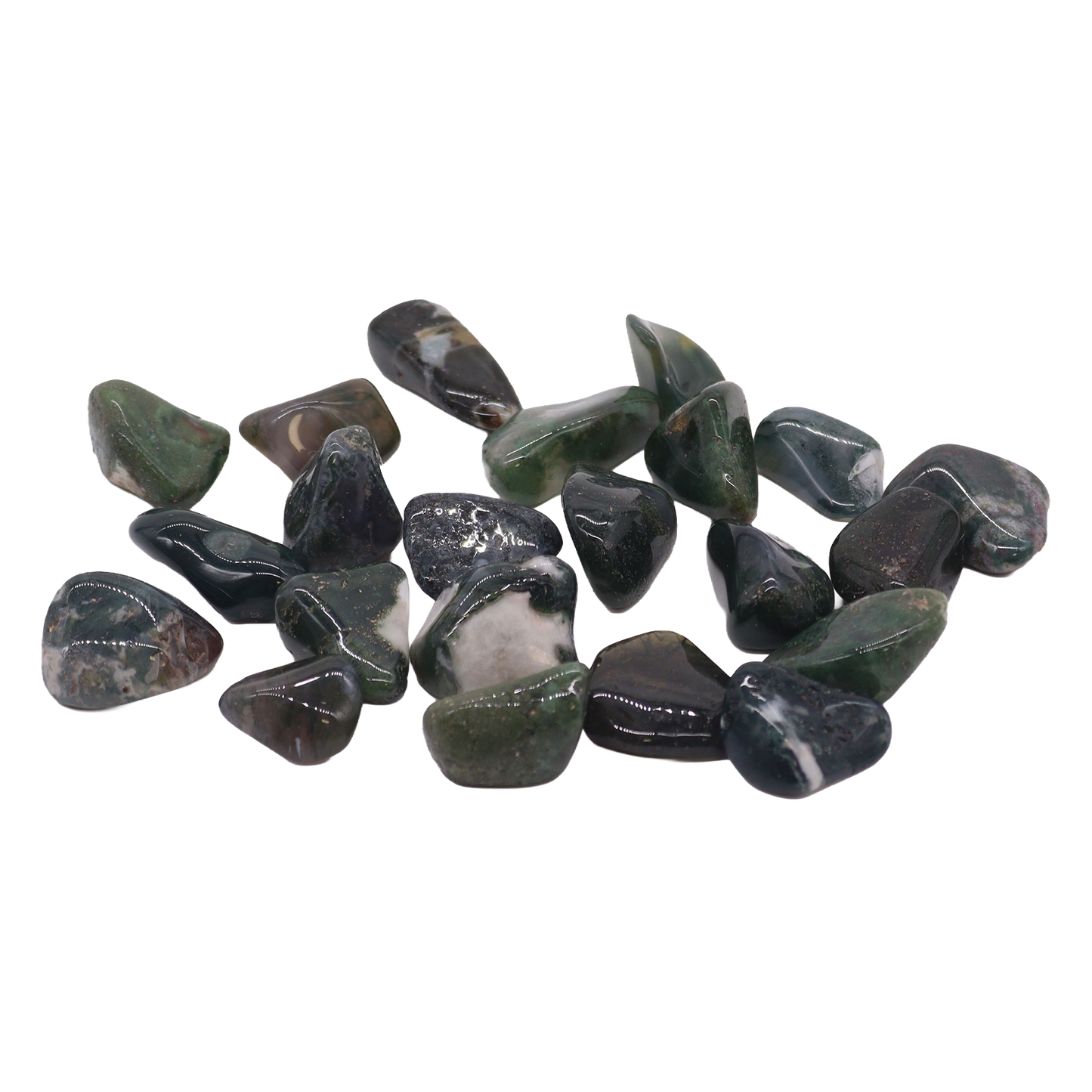 Large tumble stone – Green moss agate
