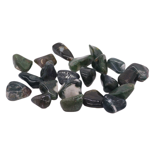 Large tumble stone – Green moss agate