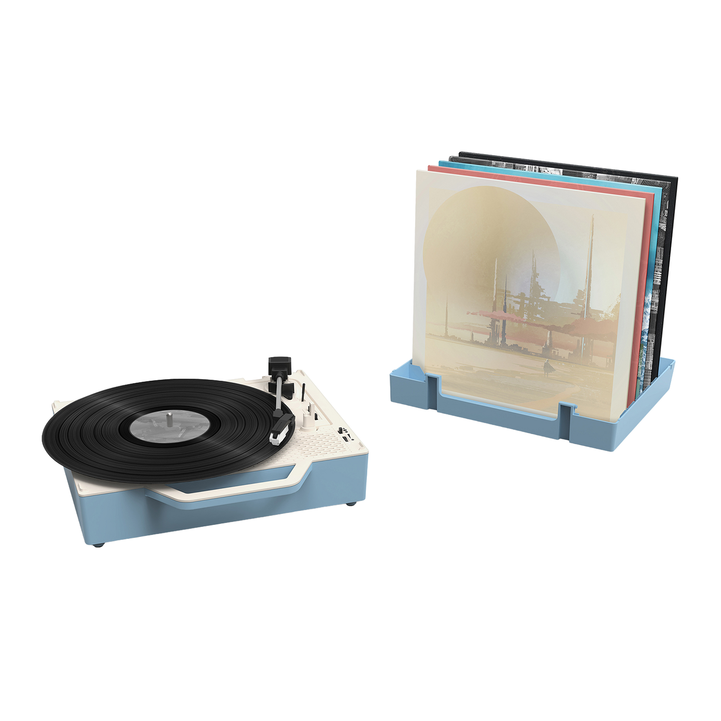 Victrola VSC-725SB-LBL-INT Re-Spin Sustainable BT Suitcase Player – Blue
