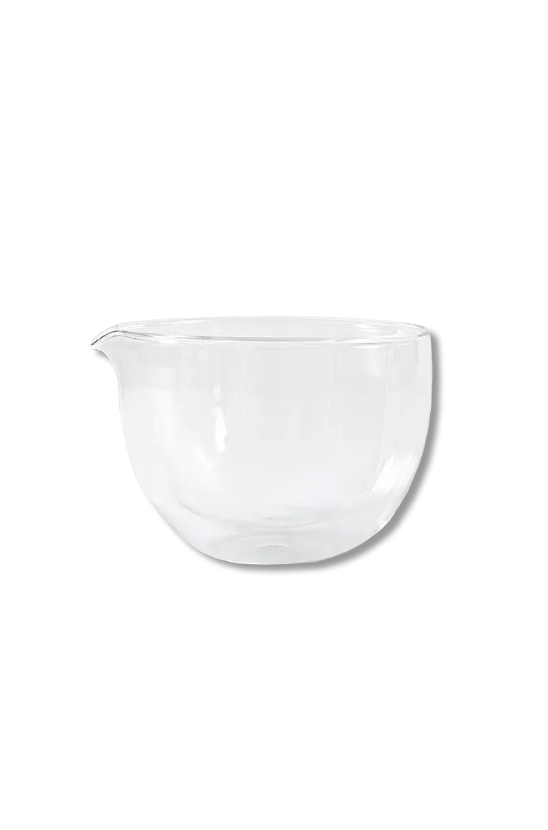 Glass Double Wall Matchawan With Spout
