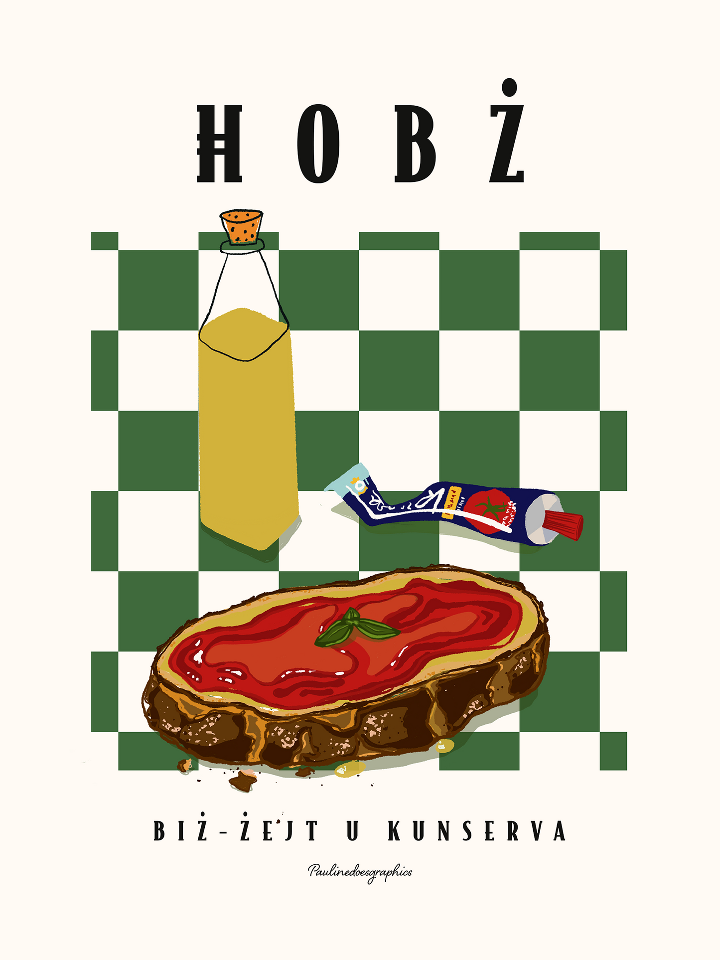 Hobz Biz-Zejt Poster White