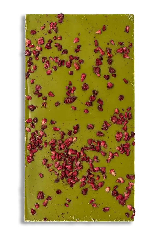 Organic Matcha Chocolate With Raspberries